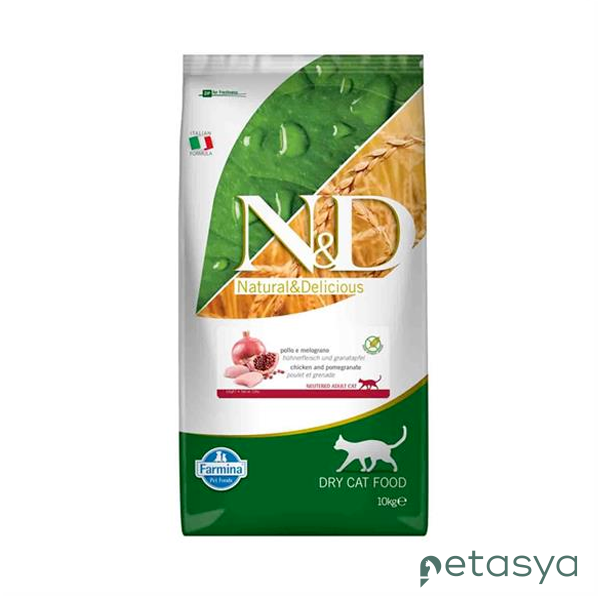 N&D Prime Tavuklu ve Narlı Tahılsız  Kısırlaştırılmış Kedi Maması 10 Kg