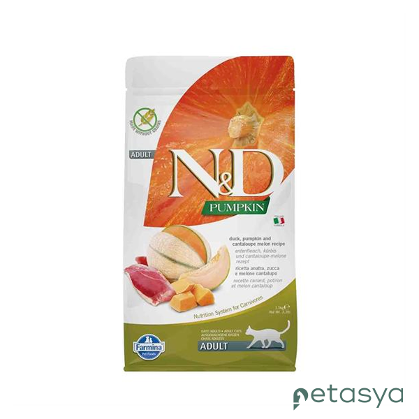 N&D Pumpkin Bal Kabaklı  Ördek ve Kavunlu  Tahılsız Yetişkin Kedi Maması 1,5 Kg