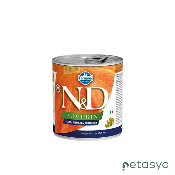 N&D Pumpkin Kuzu Etli,Balkabaklı ve Yaban Mersinli  Tahılsız Yetişkin Köpek Konservesi 285 Gr