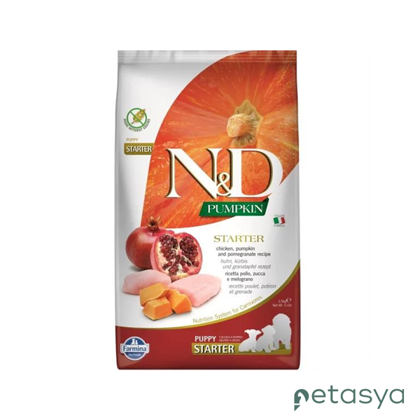 N&D Pumpkin Starter Tavuklu Bal Kabaklı ve Narlı  Tahılsız Yavru Köpek Maması 2,5 Kg