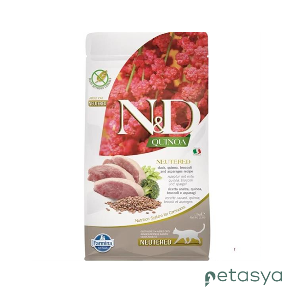 N&D Quinoa Ördek Etli Kinoalı Brokolili   Tahılsız Kısırlaştırılmış Kedi Maması 1,5 Kg