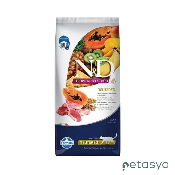 N&D Tropical Selection Kuzu Etli ve  Tropikal Meyveli Kısırlaştırılmış Kedi Maması 10kg