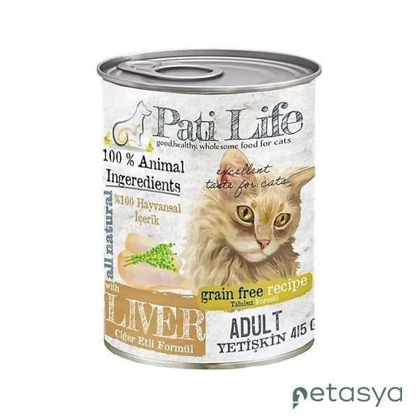 Pati Life Ciğerli Tahılsız  Yetişkin Kedi Konservesi 415gr