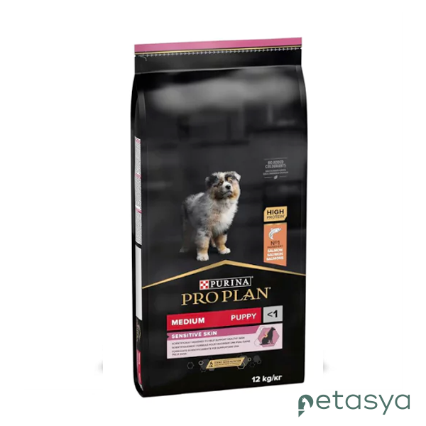 Pro Plan Puppy Medium Sensitive Skin Somonlu   Orta Irk Yavru Köpek Maması 12 Kg