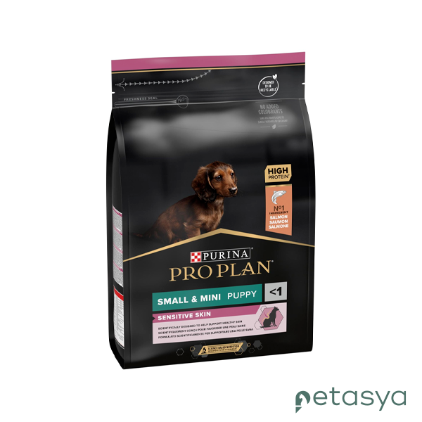 Pro Plan Puppy Small&Mini Sensitive Skin  Somonlu ve Pirinçli Küçük Irk Yavru Köpek Maması 3 Kg