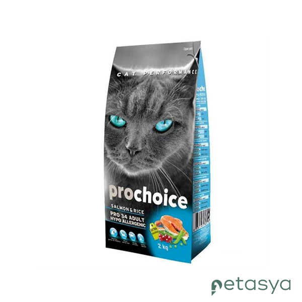 ProChoice 34 Somonlu ve Pirinçli   Düşük Tahıllı Yetişkin Kedi Maması 15 Kg