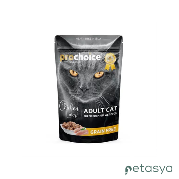 ProChoice Pouch Jöle İçinde Tavuklu ve Ciğerli  Tahılsız Yetişkin Kedi Konservesi 85 Gr