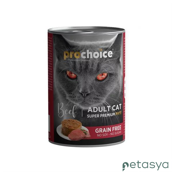 ProChoice Sığır Etli Şekersiz  Tahılsız Ezme Yetişkin Kedi Konservesi 400 Gr
