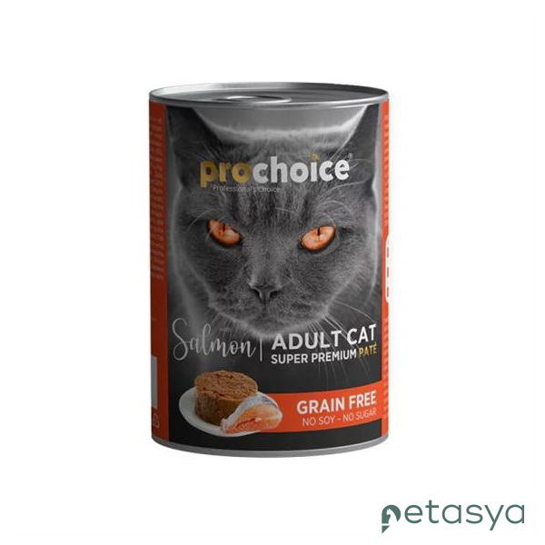 ProChoice Somon Etli Şekersiz  Tahılsız Ezme Yetişkin Kedi Konservesi 400 Gr