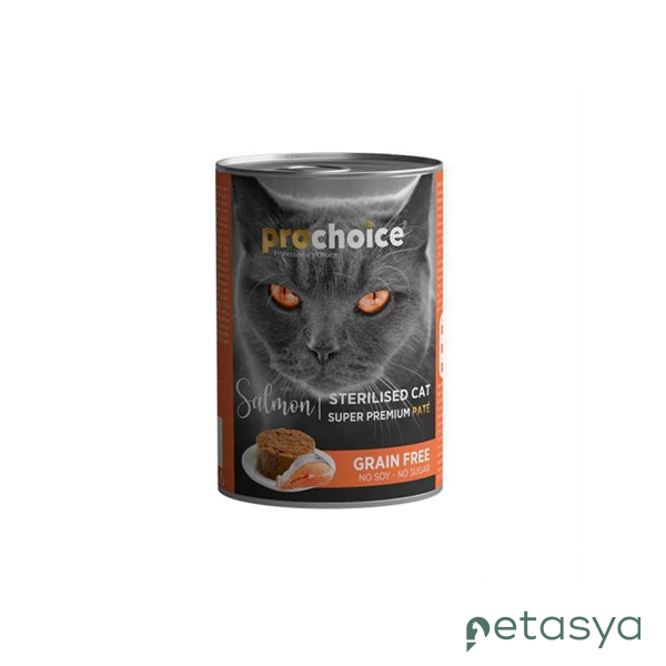 ProChoice Somon Etli Şekersiz   Tahılsız Ezme Yetişkin Kısırlaştırılmış Kedi Konservesi 400 Gr