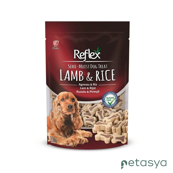 Reflex Kuzulu ve Pirinçli Yarı Yumuşak   Köpek Ödül Maması 150gr