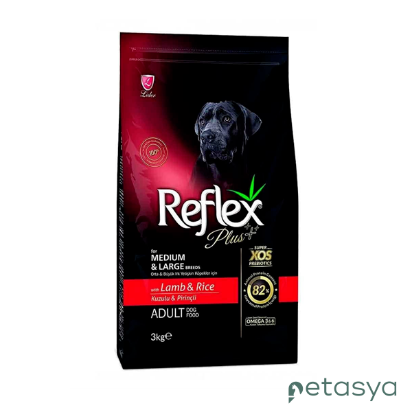 Reflex Plus Kuzulu Orta ve Büyük Irk   Yetişkin Köpek Maması 3kg