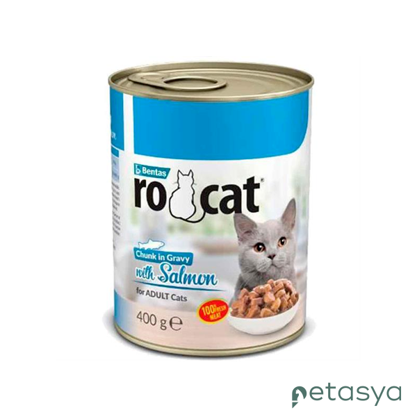 Rocat Sos İçinde Somonlu  Yetişkin Kedi Konservesi 400gr