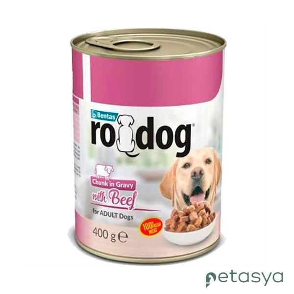 Rodog Sos İçinde Sığırlı  Yetişkin Köpek Konservesi 400gr