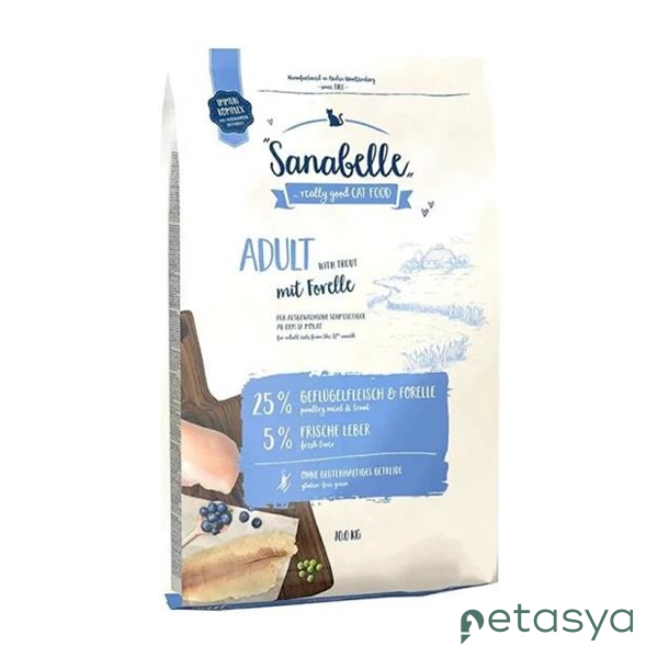 Sanabelle Alabalıklı   Tahılsız Yetişkin Kedi Maması 10 Kg
