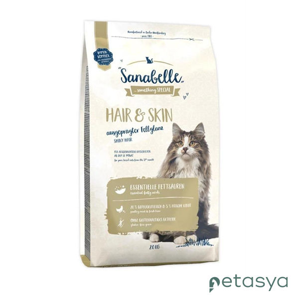 Sanabelle Hair & Skin Deri ve Tüy Sağlığı için  Yetişkin Kedi Maması 2 Kg