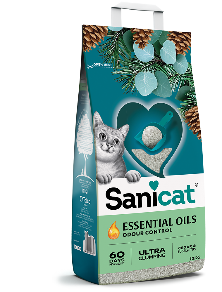 Sanicat Essential Oils Sedir Ve Okaliptus Kokulu Kedi Kumu 10 Kg