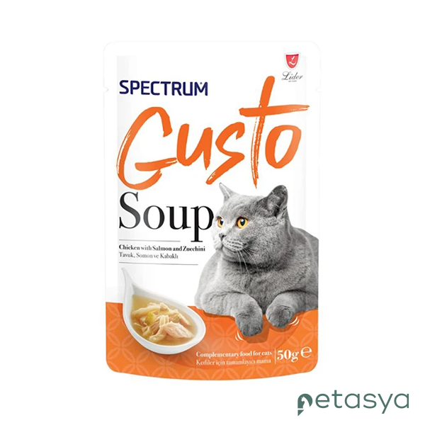 Spectrum Gusto Tavuklu,Somon Balıklı ve Kabaklı  Kedi Çorbası 50gr
