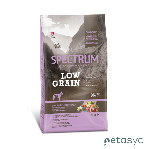 Spectrum Kuzu Etli ve Yaban Mersinli  Orta ve Büyük Irk Düşük Tahıllı Yetişkin Köpek Maması 2,5kg