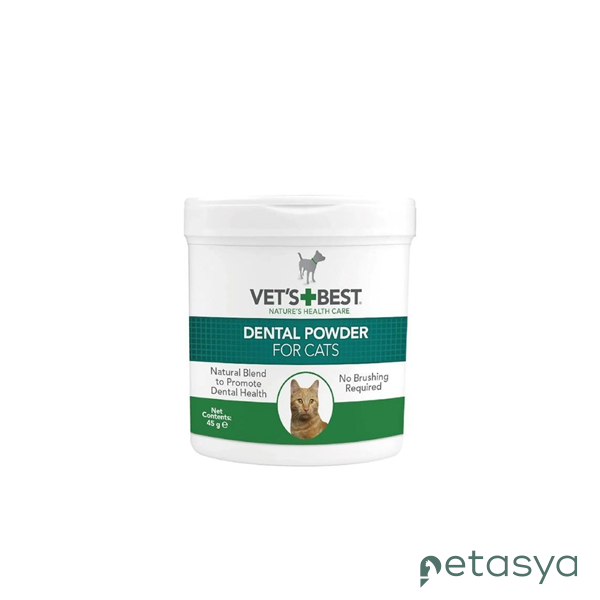 VETS BEST Kediler için Deniz ve Spirulina Yosunu  Özlü Plak ve Tartar Önleyici Ağız Bakım Tozu 45gr