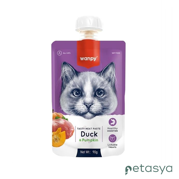 Wanpy Ördekli ve Bal Kabaklı Ezme  Kedi Ödül Maması 90gr