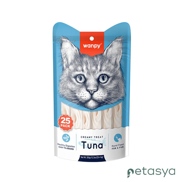 Wanpy Ton Balıklı Sindirim Sistemi Destekleyici   Sıvı Kedi Ödül Maması 14gr (25li)