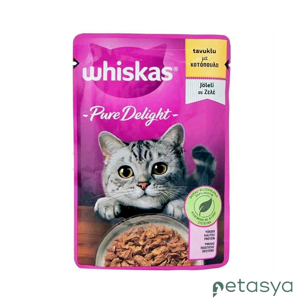 Whiskas Pouch Pure Delight Jöle İçinde Tavuklu  Yetişkin Kedi Konservesi 85gr