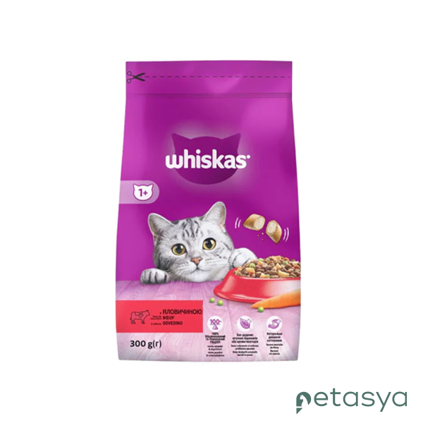 Whiskas Sığır Etli ve Havuçlu  Yetişkin Kedi Maması 300gr
