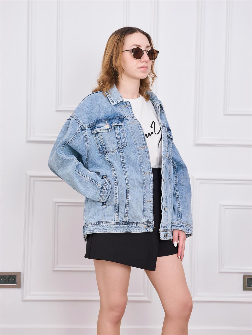 Açık Mavi Denim Ceket