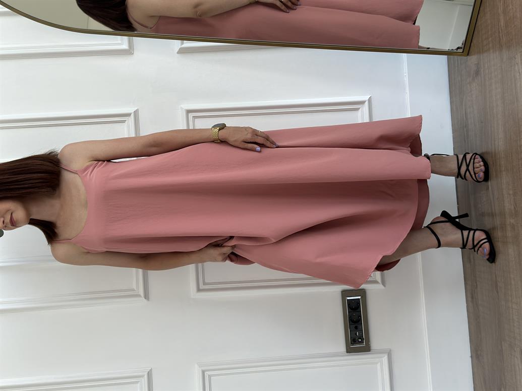 Gülkurusu Askılı Elbise