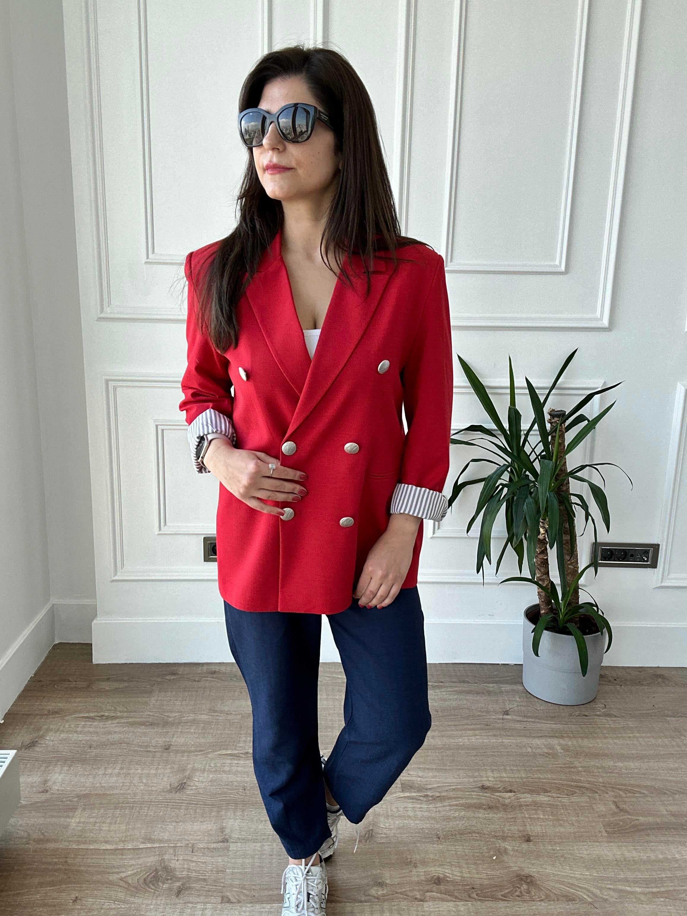 Kırmızı Blazer Ceket