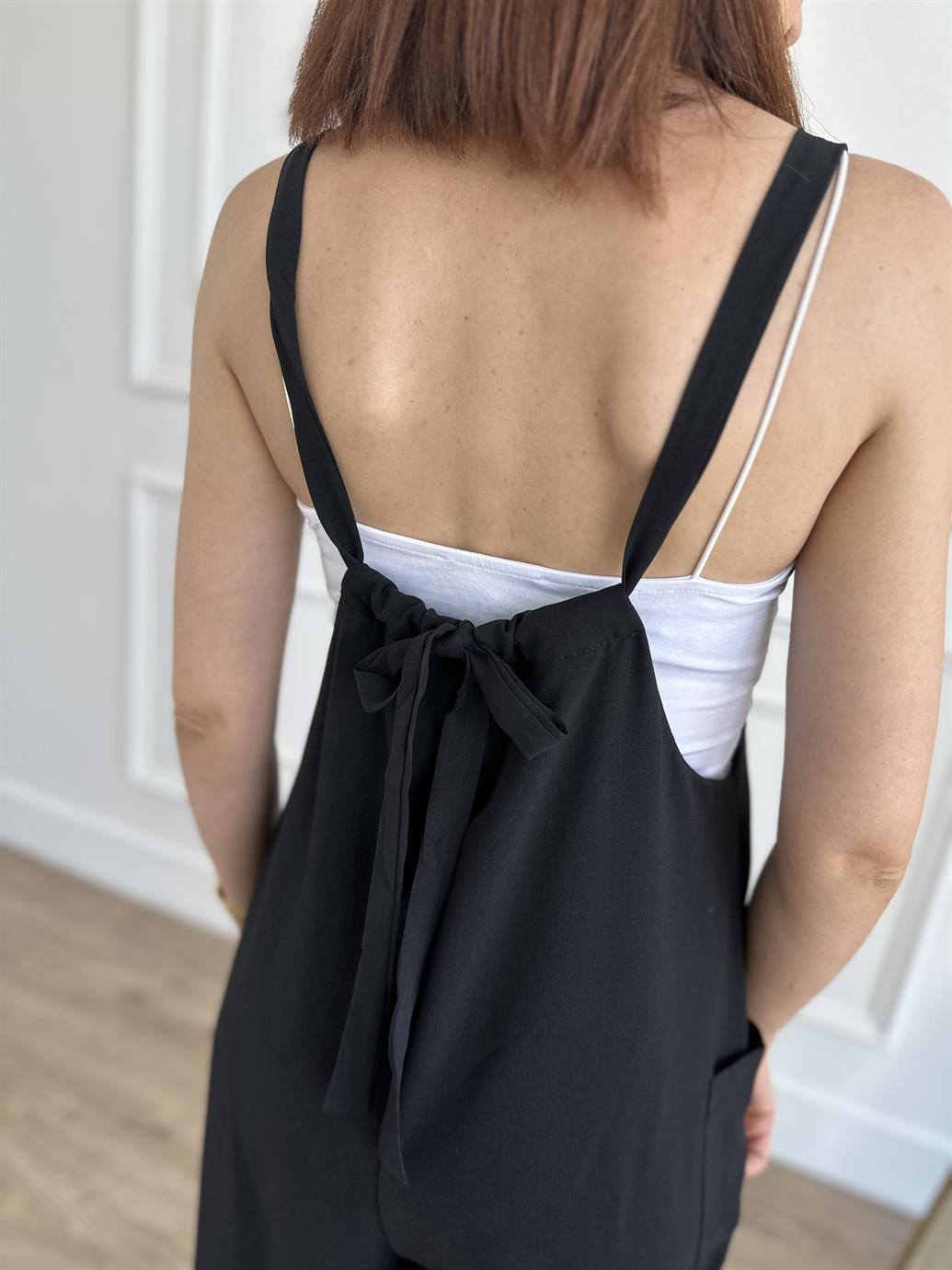 Siyah Askılı Bahçıvan Tulum