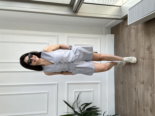 Bebe Mavi Çizgili Yelek Şort Takım