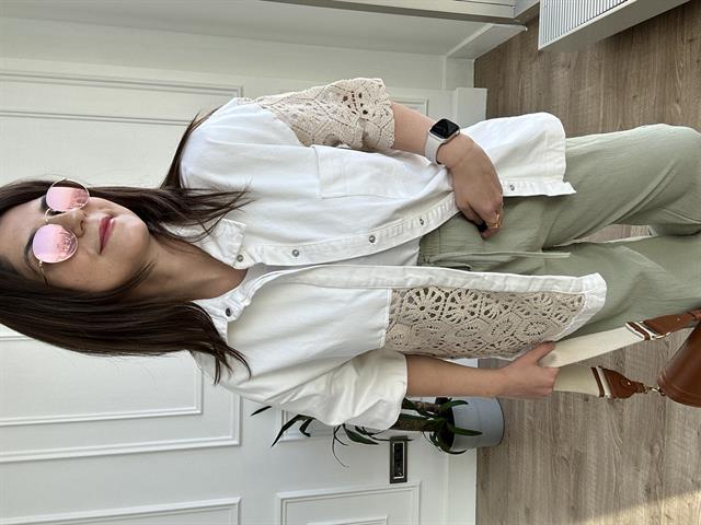 Beyaz Kısa Kol Denim Ceket