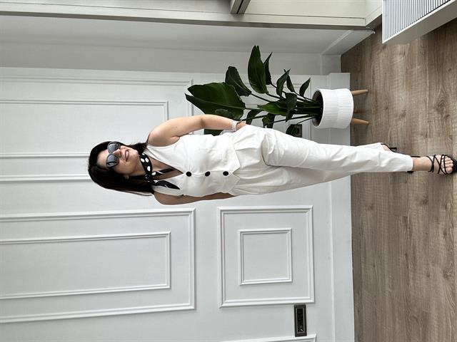 Beyaz Yelek Pantolon Takım