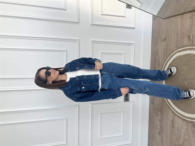 Crop Mavi Denim Ceket