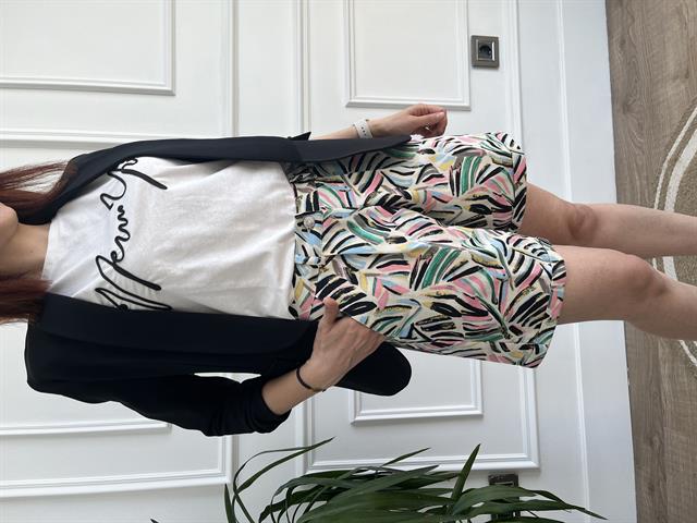 Desenli Gabardin Şort