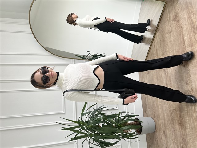 Ekru Zigzag Balıkçı Kazak