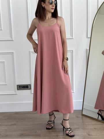 Gülkurusu Askılı Elbise