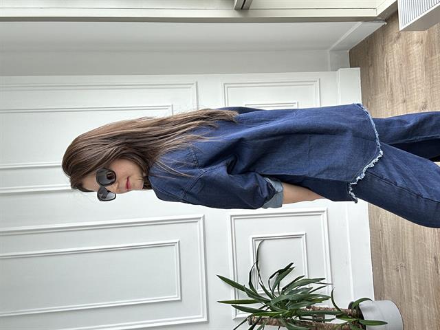 İnce Denim Kumaş Gömlek Pantolon Takım