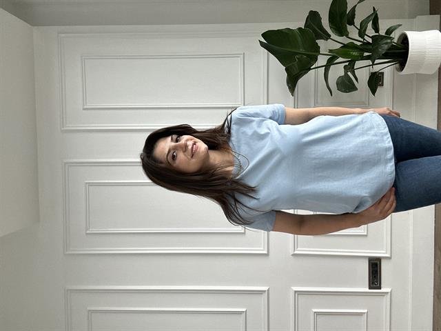 Mavi Likralı Bisiklet Yaka Basic Örme Tişört