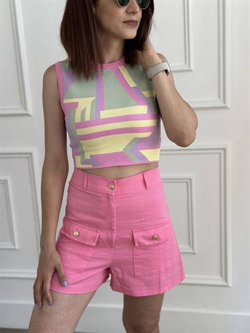 Pembe Cepli Şort
