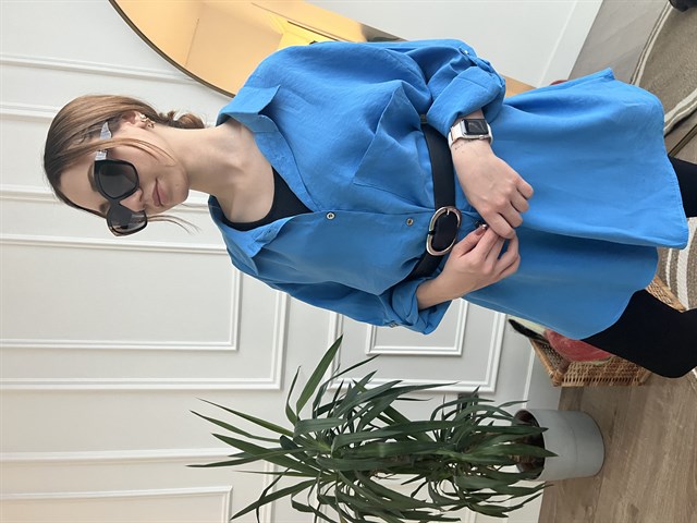 Saks Tencel Kumaş Gömlek