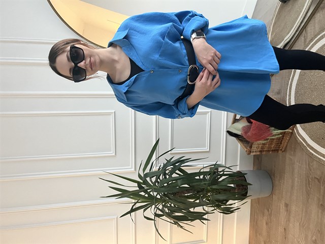 Saks Tencel Kumaş Gömlek