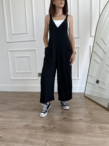 Siyah Askılı Bahçıvan Tulum