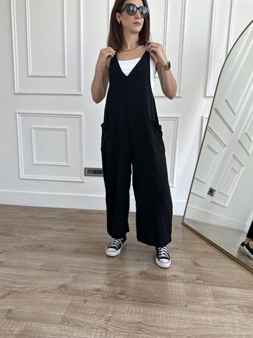 Siyah Askılı Bahçıvan Tulum