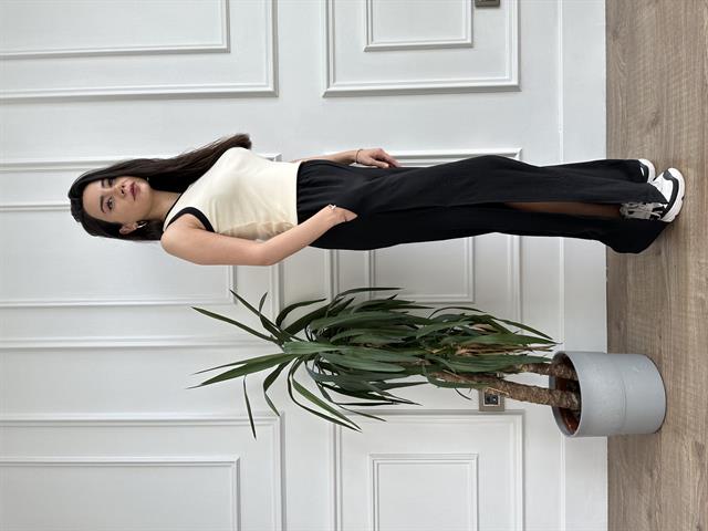 Siyah Biyeli Pamuklu Atlet