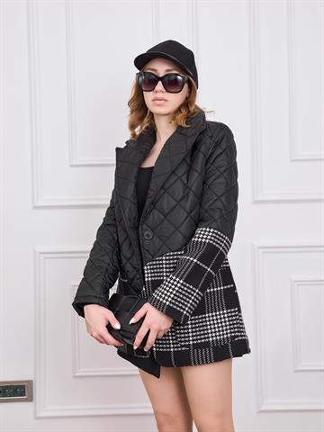 Siyah Kapitoneli Ceket