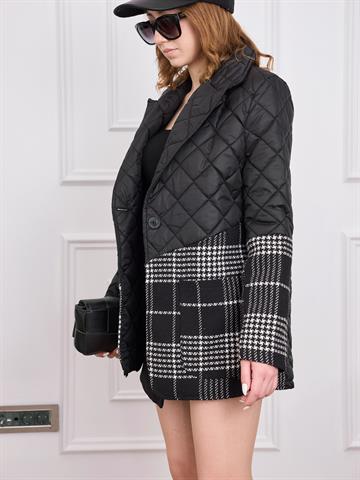 Siyah Kapitoneli Ceket