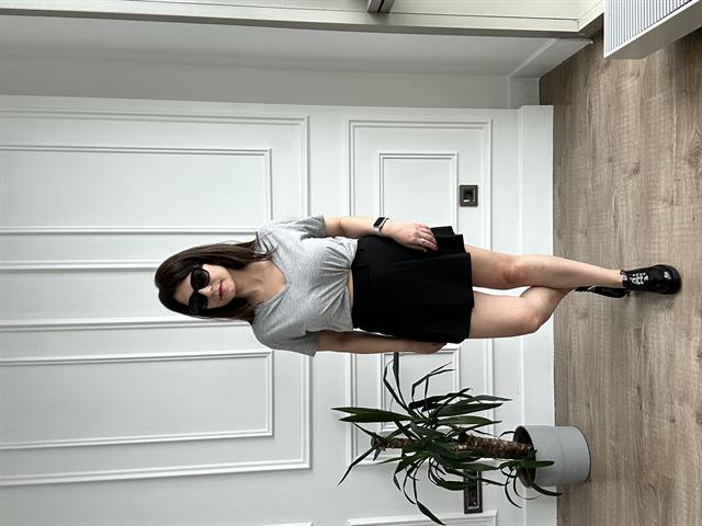 Siyah Polyviskon Şort Etek Ceket Takım